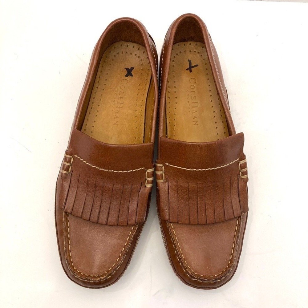 Cole Haan Country Womens 7B Loafers Brown Leather Kiltie Shoes 011188 EUC